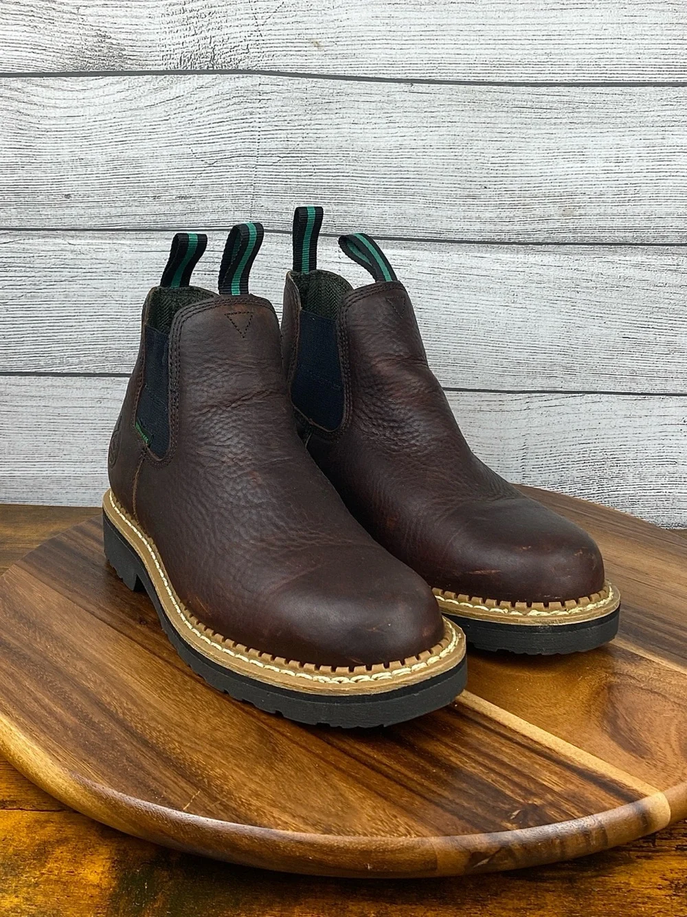 Georgia Boot Giant Waterproof High Romeo Work Boot Soft Toe Brown Leather Size 9